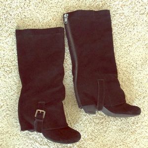 Tall Black Suede Boots